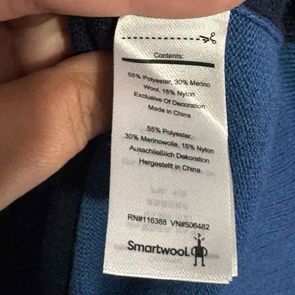 Smartwool Sparwood Crewneck Pullover Sweater Mens Sz XL Blue Mountain Wool Blend